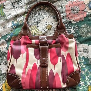 Orla Kiely pink tree print handbag